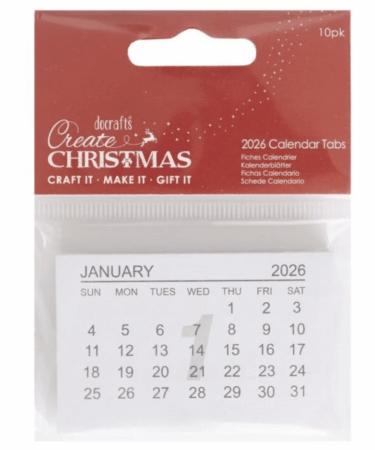 Papermania Create Christmas 2026 Calendar Tabs (10pcs)
