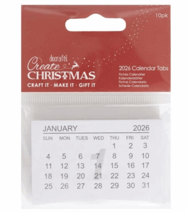 Papermania Create Christmas 2026 Calendar Tabs (10pcs)