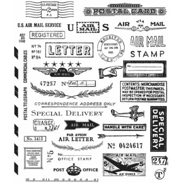 Tim Holtz Cling Stamps 7"X8.5" - Correspondence
