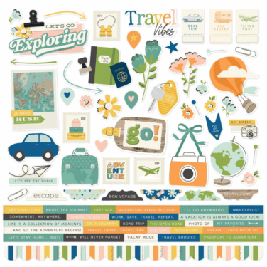 SIMPLE STORIES - collezione HAPPY TRAVELS - STICKERS 12X12