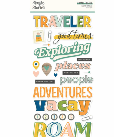 SIMPLE STORIES - collezione HAPPY TRAVELS - FOAM STICKERS