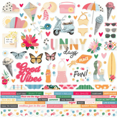 SIMPLE STORIES - collezione SUNNY DAYS - STICKERS 12X12