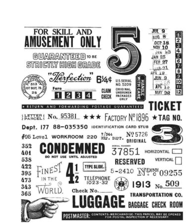 Tim Holtz Cling Stamps 7"X8.5" Eccentric