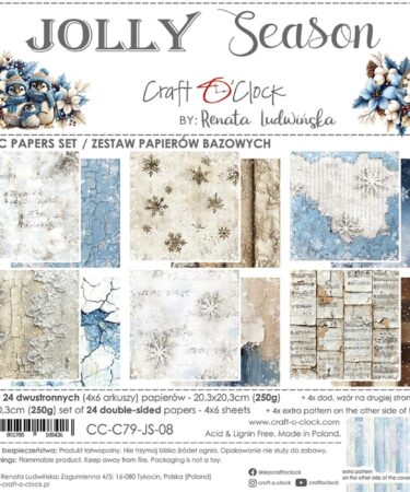 Craft O'Clock - Collezione  Jolly Season 8x8 Inch Basic Papers Set