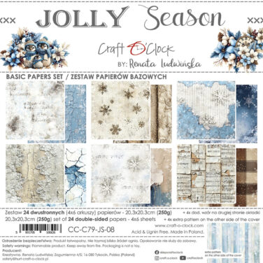 Craft O'Clock - Collezione  Jolly Season 8x8 Inch Basic Papers Set
