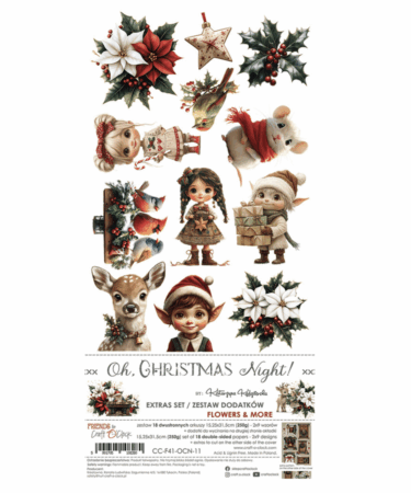 Craft O'Clock- Collezione  Oh Christmas Night Extras Set Flowers & More