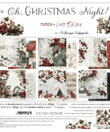 Craft O'Clock - Collezione Oh Christmas Night 12x12 Inch Paper Set