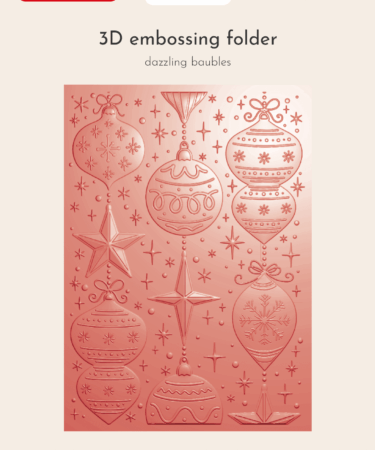 Crafter's Companion Christmas 3D Embossing Folder 5x7 Inch Dazzling Baubles