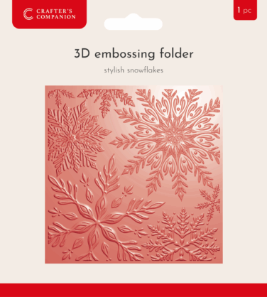 Crafter's Companion Christmas 3D Embossing Folder 5.5x5.5 Inch Stylish Snowflakes