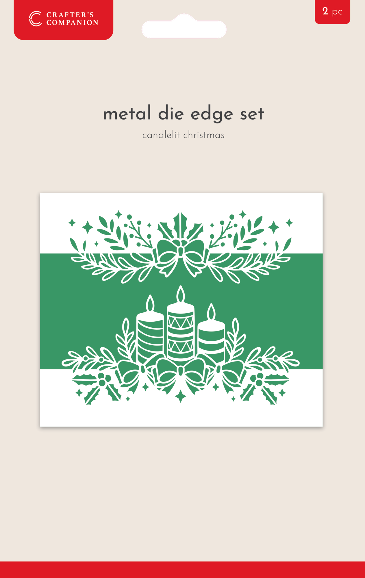 Crafter's Companion Christmas Top & Bottom Edge Dies Candlelit Christmas