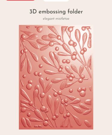 Crafter's Companion Christmas 3D Embossing Folder 5x7 Inch Elegant Mistletoe