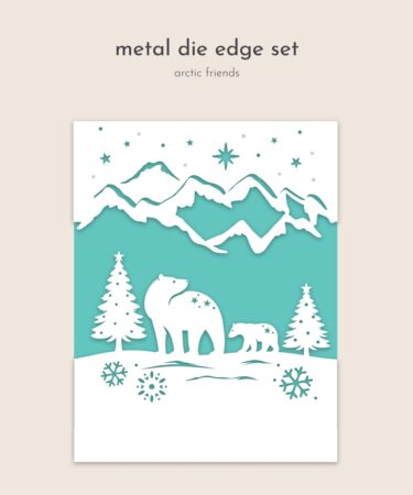 Crafter's Companion Christmas Top & Bottom Edge Dies Arctic Friends