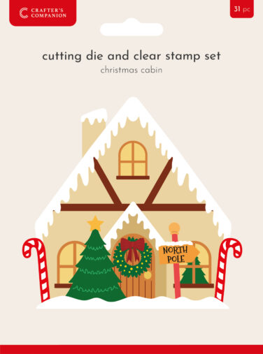 Crafter's Companion Christmas Shaped Card Bases Stamp & Die Christmas Cabin- in arrivo