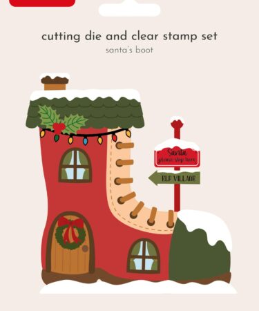 Crafter's Companion Christmas Shaped Card Bases Stamp & Die Santa's Boot