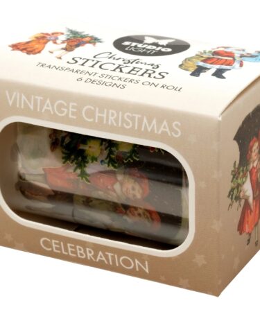 Studio Light Vintage Christmas Transparent Stickers on Roll Celebration