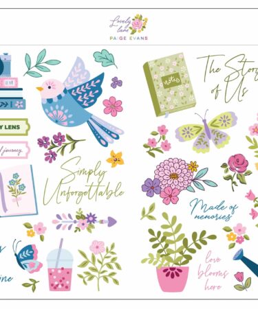 PINKFRESH STUDIO -PAIGE EVANS COLLEZIONE LOVELY LANE Rub-ons