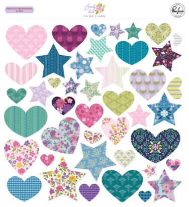 PINKFRESH STUDIO -PAIGE EVANS COLLEZIONE LOVELY LANE Hearts & Stars Ephemera