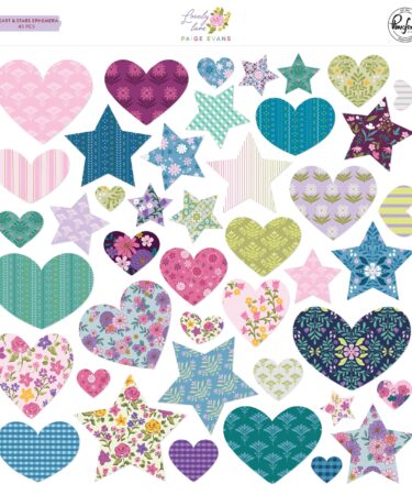 PINKFRESH STUDIO -PAIGE EVANS COLLEZIONE LOVELY LANE Hearts & Stars Ephemera