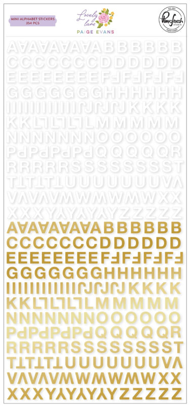 PINKFRESH STUDIO -PAIGE EVANS COLLEZIONE LOVELY LANE Lovely Lane: Mini Alphabet Stickers