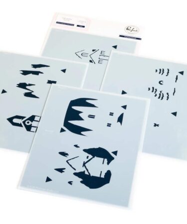 PINKFRESH STUDIO Lantern Landscapes snowy cottage stencil