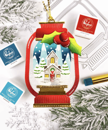 Alternative view of PINKFRESH STUDIO Lantern Landscapes snowy cottage stencil