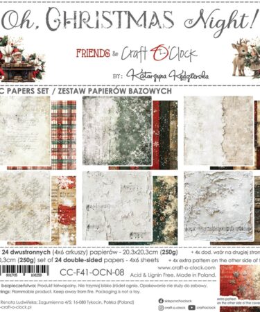 Craft O'Clock Oh Christmas Night 8x8 Inch Basic Papers Set