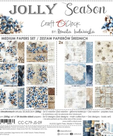 Craft O'Clock Jolly Season 8x8 Inch Medum Papers Set