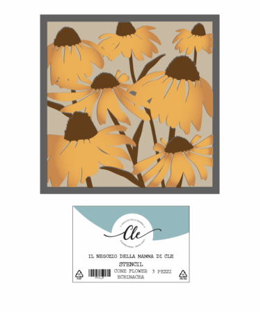 IL NEGOZIO DELLA MAMMA DI CLE- GLI STENCIL DELLA CLE - STENCIL A STRATI CONEFLOWER ECHINACEA