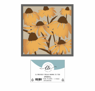 IL NEGOZIO DELLA MAMMA DI CLE- GLI STENCIL DELLA CLE - STENCIL A STRATI CONEFLOWER ECHINACEA