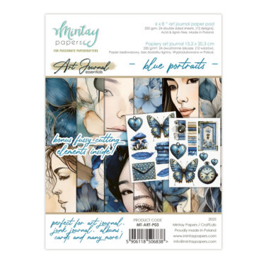 MINTAY PAPERS. 6 x 8 Art Journal Paper Pad - Blue Portraits