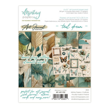 MINTAY PAPERS. 6 x 8 Art Journal Paper Pad - Teal Dream