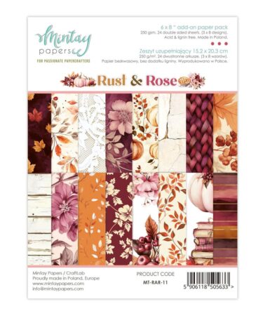MINTAY PAPERS. Rust & Rose, Add-On Paper Pack (6"x8")