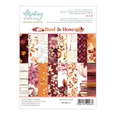 MINTAY PAPERS. Rust & Rose, Add-On Paper Pack (6"x8")