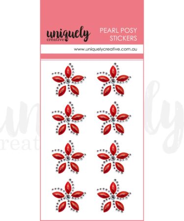UNIQUELY CREATIVE- Pearl Posy Stickers - Christmas Red