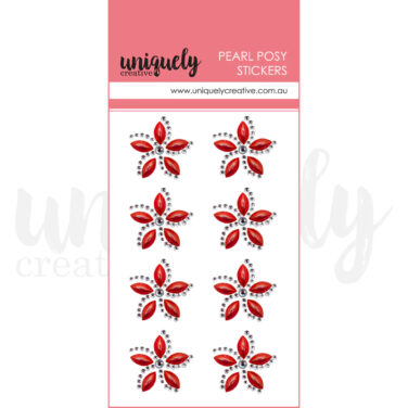 UNIQUELY CREATIVE- Pearl Posy Stickers - Christmas Red