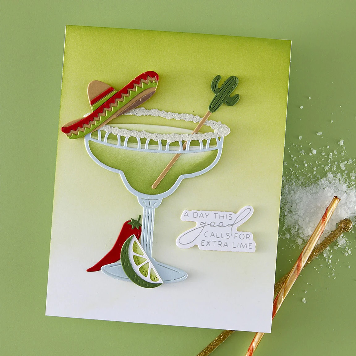 SPELLBINDERS Sip Sip Ole Sentiments BetterPress Plate & Die Set from the Happier Hour Collection - immagine 2
