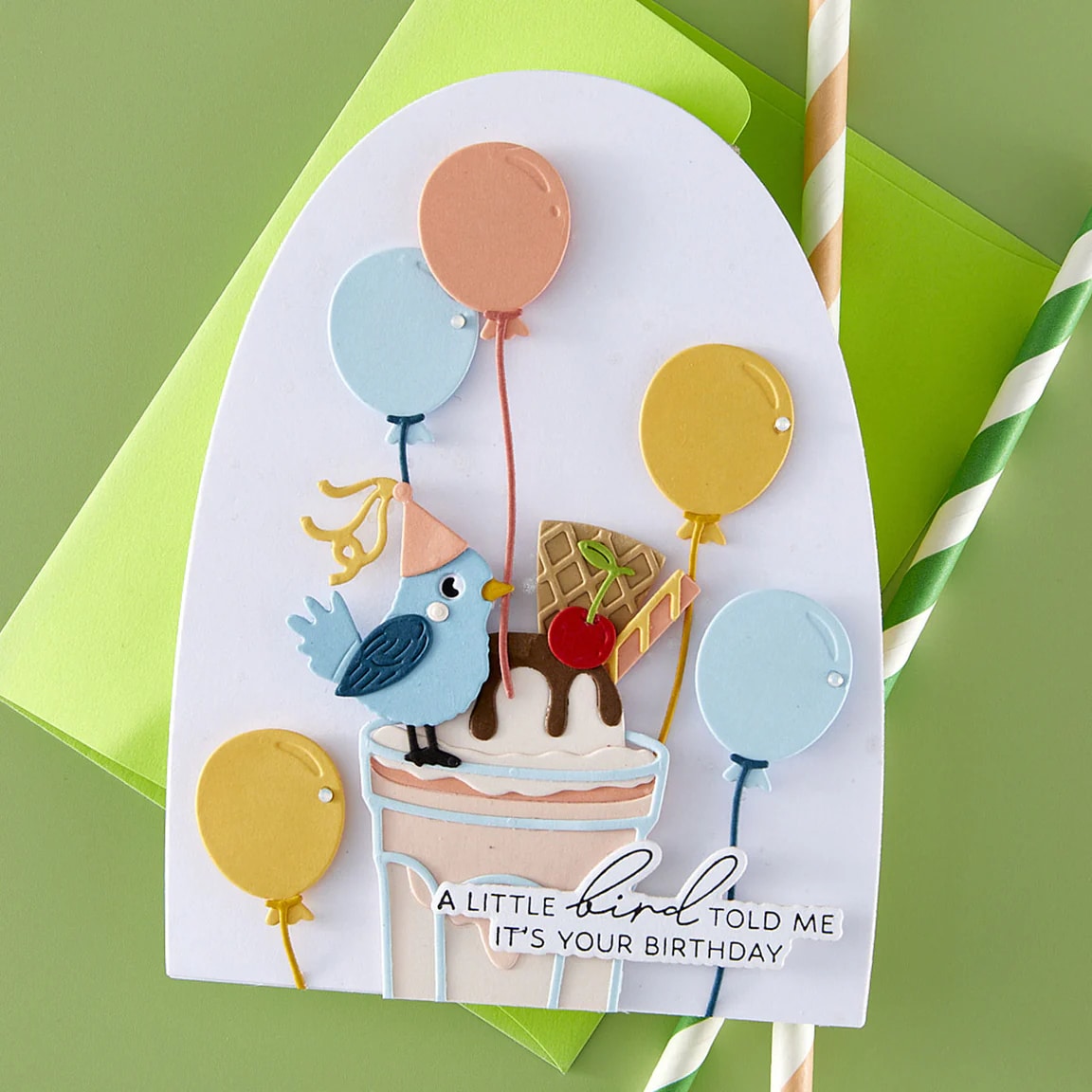 SPELLBINDERS Fountain Wishes Sentiments BetterPress Plate & Die Set from the Happier Hour Collection - immagine 2