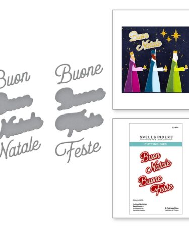 SPELLBINDERS Italian Holiday Sentiments Etched Dies from the International Holiday Sentiments Collection