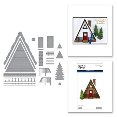 SPELLBINDERS Ski Lodge Etched Dies from the Ski-son's Greetings Collection by Simon Hurley