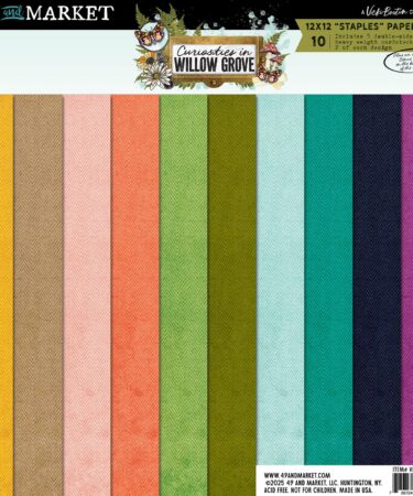 49 AND MARKET -Curiosities in Willow Grove 12x12 Staples Pack (5 papers, 2 ea)
