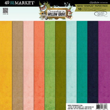 49 AND MARKET -Curiosities in Willow Grove 12x12 Staples Pack (5 papers, 2 ea)