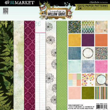49 AND MARKET -Curiosities in Willow Grove 12x12 Paper Pad (12 papers, 2 each)