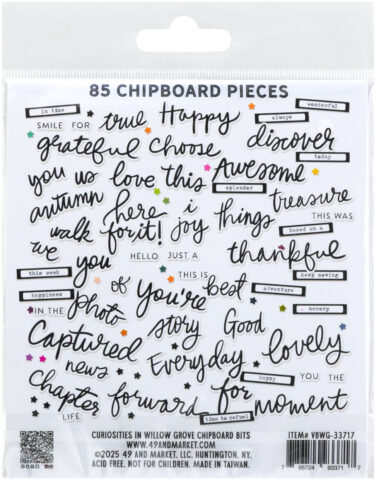 49 AND MARKET -Curiosities in Willow Grove Chipboard Bits