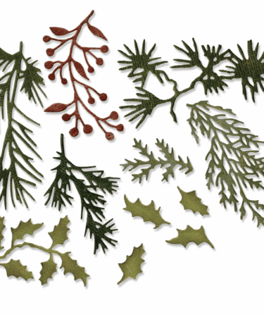 Sizzix Thinlits Die by Tim Holtz Holiday Greens Mini (11pcs) VAULT EDITION