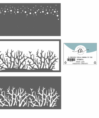 IL NEGOZIO DELLA MAMMA DI CLE- GLI STENCIL DELLA CLE - SNOWY LANDSCAPE, PAESAGGIO INNEVATO 3 PCS