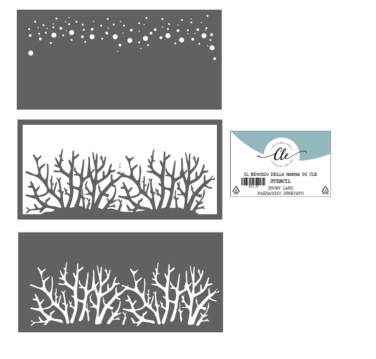 IL NEGOZIO DELLA MAMMA DI CLE- GLI STENCIL DELLA CLE - SNOWY LANDSCAPE, PAESAGGIO INNEVATO 3 PCS