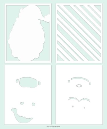 Concord & 9th -Jolly St. Nick Stencil Pack (4 qty; 4.75 x 6)