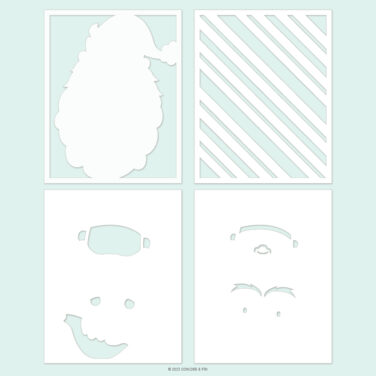 Concord & 9th -Jolly St. Nick Stencil Pack (4 qty; 4.75 x 6)