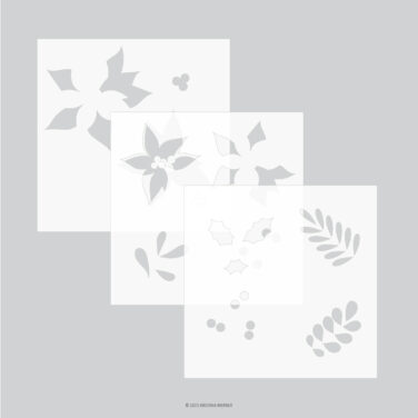 Concord & 9th -Winter Greenery Stencil Pack (3 qty; 6 x 6)