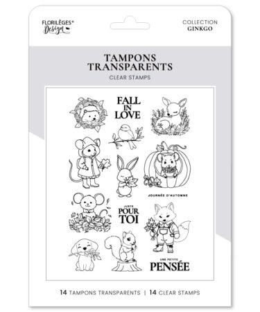 Florilèges Design - Collezione GINKGO  - Timbro in silicone -  FALL IN LOVE